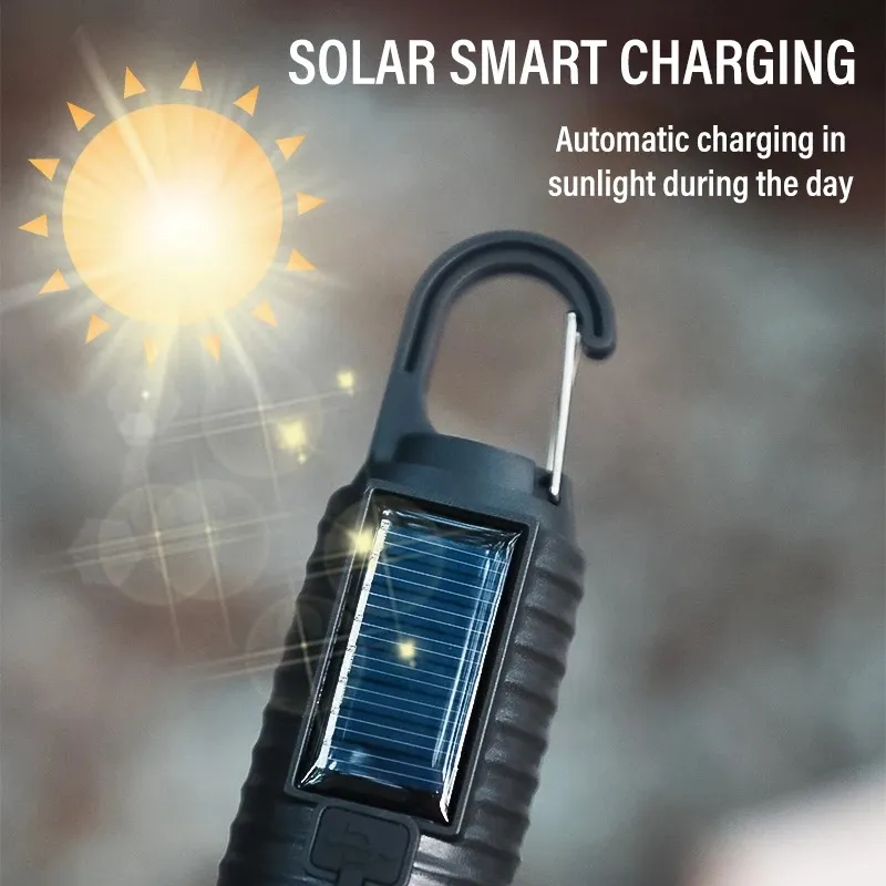 1Pcs Solar Rechargeable Hanging LED Light – ডুয়াল চার্জিং ইমার্জেন্সি লাইট - Image 3